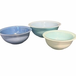 Vintage Pyrex Moody Blues Nesting Bowls Set of 3 Glossy Colors Great Condition